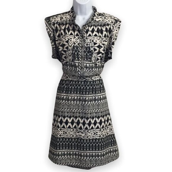 Speed Control Dresses & Skirts - Speed Control Aztec Print Blouson Boho Dress Button Front Size 1X